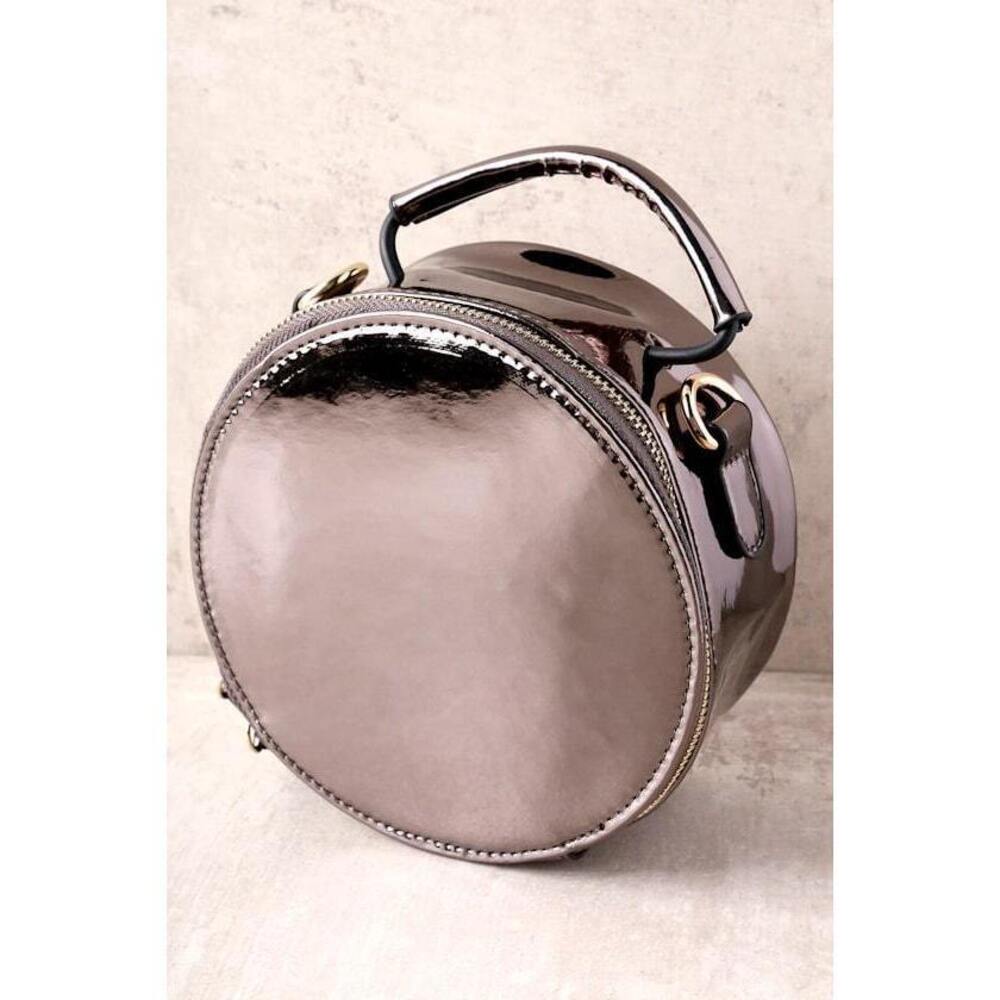 Lulus Fast Lane Gunmetal Purse Silver - Picture 1 of 1